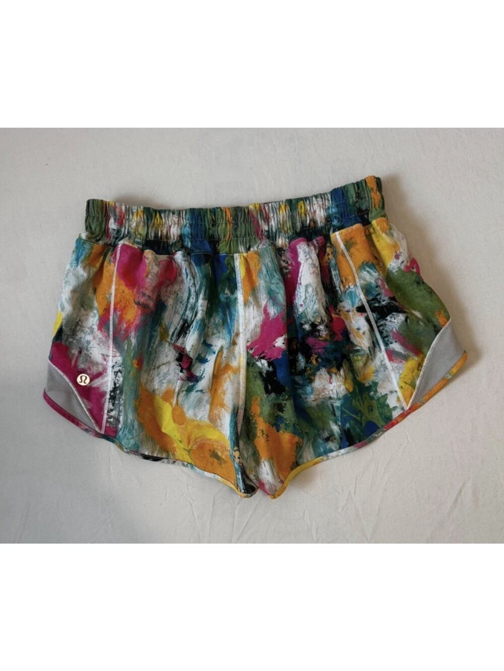 RARE Lululemon Speed Up Low-Rise LinedShort 2.5' No Limits White Multi Sz 8